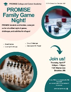 PROMISE Family Game Night Flyer